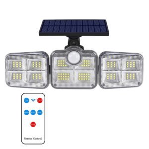RENMAX Solar Powered Outdoor Waterproof LED Wall Light with Motion Sensor Remote Control ABS Plastic- Pack of 1