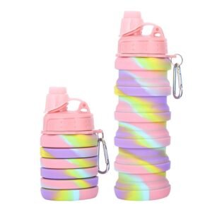 RENMAX Silicon Foldable Water Bottle/BPA free 500 ml Bottle (Pack of 1, Multicolor, Silicone)