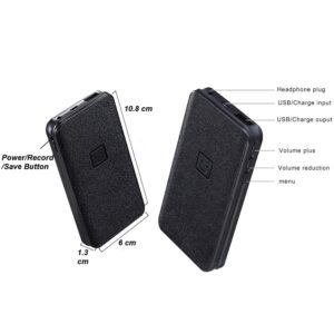 RENMAX® Digital Voice Recorder MP3 Player 32GB 4500mAh Battery Black 1 Pc