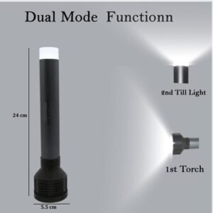 RENMAX LED Laser Flashlight Long Beam & Tail Light Rechargeable Water Resistant Tracking Torch -1Pc (Metal Body Dual Battery)