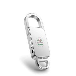 RENMAX Digital Voice Recorder MP3 Player Key Chain Rechargeable 8GB Black Metal – Pack of 1