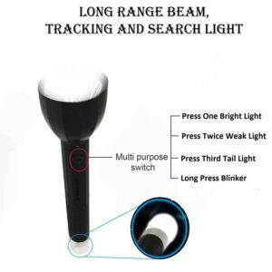 WAKEN 50W LED Laser 1km Range & COB Tracking Torch Rechargeable Dual Li-ion Battery Plastic 1Pc