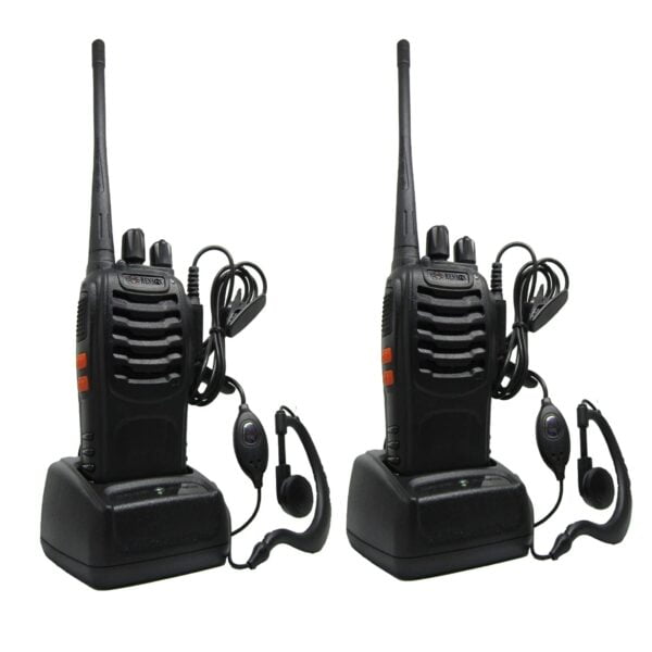 RENMAX RM-88s CTCSS/DCS 2-Way Radio with upto 2km Range (eyesight) 16 Channels Long Range Walkie Talkie with Earpiece Black