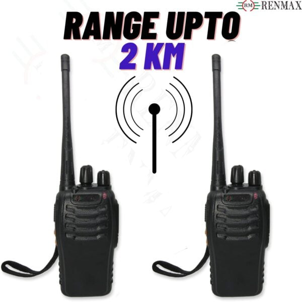 RENMAX RM-88s CTCSS/DCS 2-Way Radio with upto 2km Range (eyesight) 16 Channels Long Range Walkie Talkie with Earpiece Black - Image 4