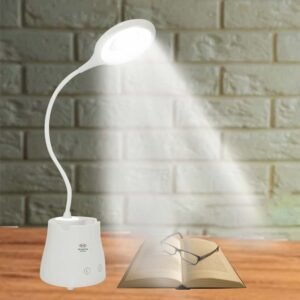 Waken LED Table Lamp Rechargeable Touch Button Brightness Control Night Light Study Lamp  (50 cm, White)
