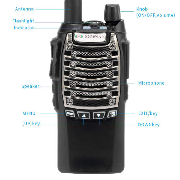 RENMAX RM-8D Walkie Talkie | Long Range upto 5km | 128 channels | CTCSS DCS 2 Way Radio - Image 3