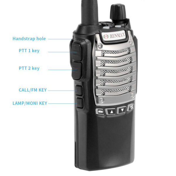 RENMAX RM-8D Walkie Talkie | Long Range upto 5km | 128 channels | CTCSS DCS 2 Way Radio - Image 4