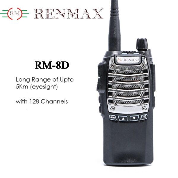 RENMAX RM-8D Walkie Talkie | Long Range upto 5km | 128 channels | CTCSS DCS 2 Way Radio