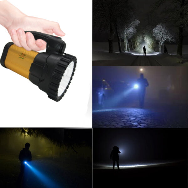 RENMAX Rechargeable Torch Light Long Range LED Laser 1 Km Beam Search Light for Security Emergency & Tracking Metal - 1Pc (200 W Metal Housing) - Image 4