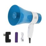 RENMAX Megaphone Speaker Portable Horn Recorder Player Bluetooth PA System Voice Assistance 3-Magic Sounds 14-Multiple Sirens(Gayatri Mantra/Ambulance) ABS Plastic - 1 Pc